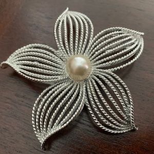 Vintage Sarah Coventry Moon Flower Pin Brooch